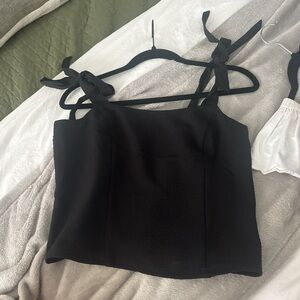 Old Navy Black Crop Top with Tie Straps